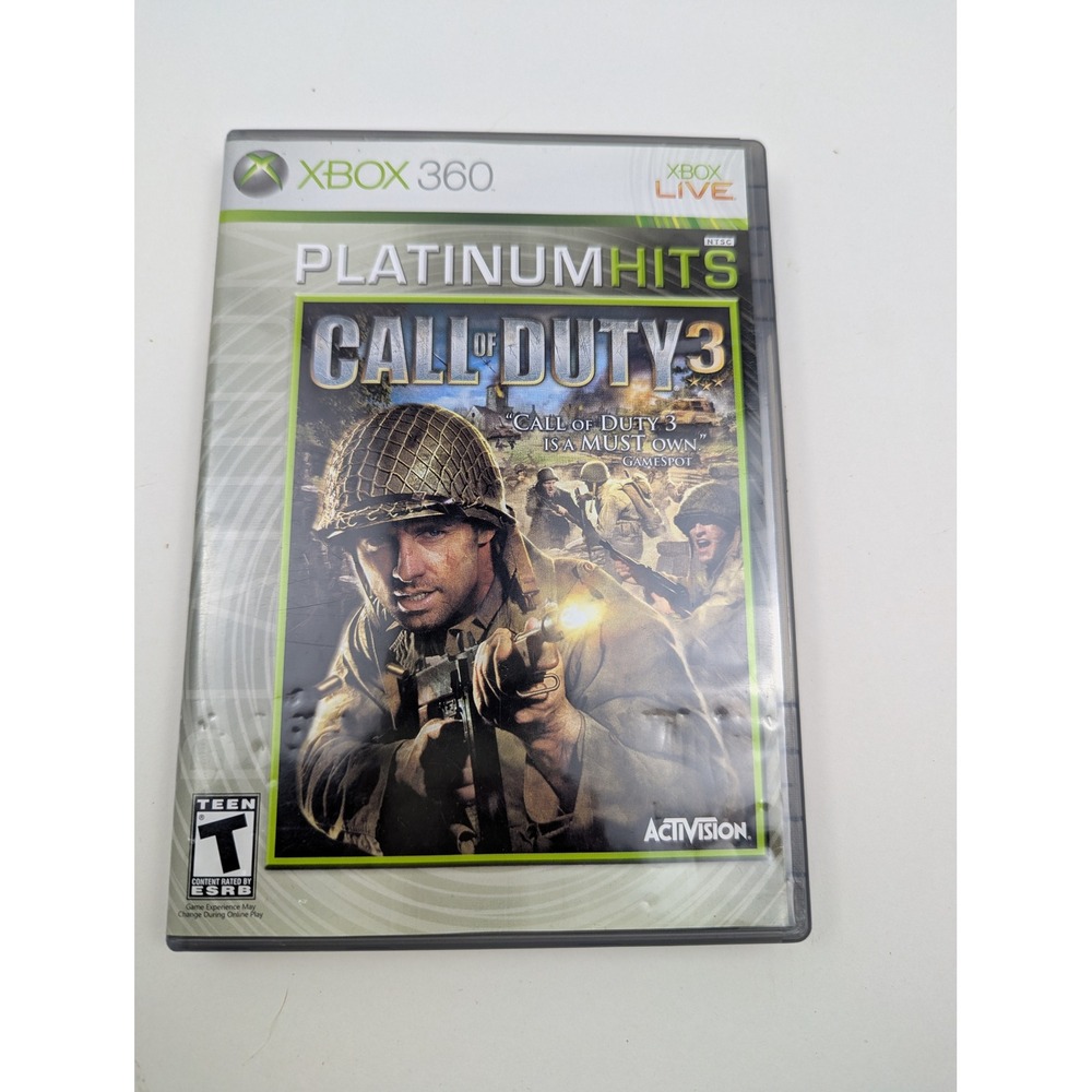 XBOX 360 Platinum Hits Call of Duty 3 Game with Bonus Disc